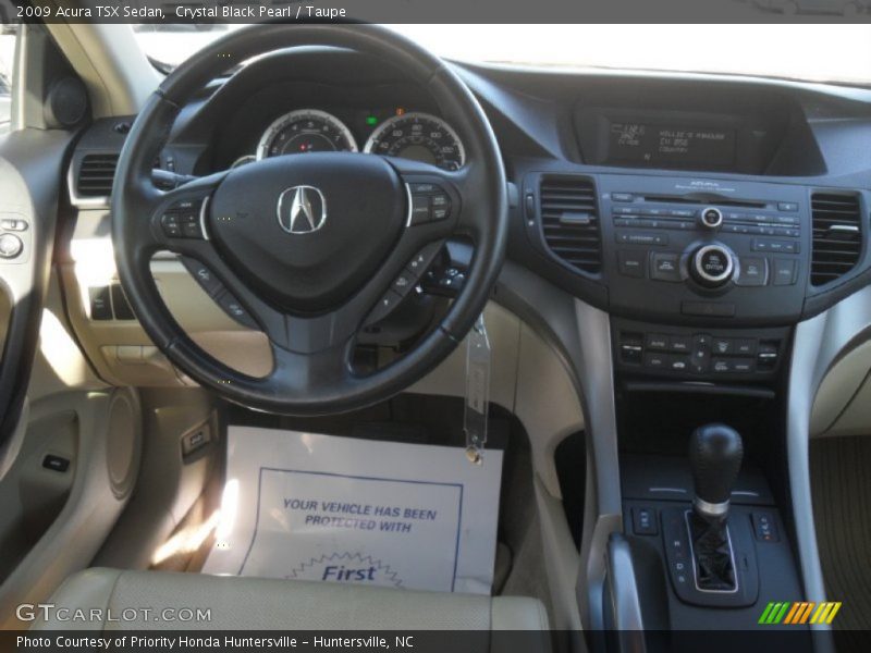 Crystal Black Pearl / Taupe 2009 Acura TSX Sedan