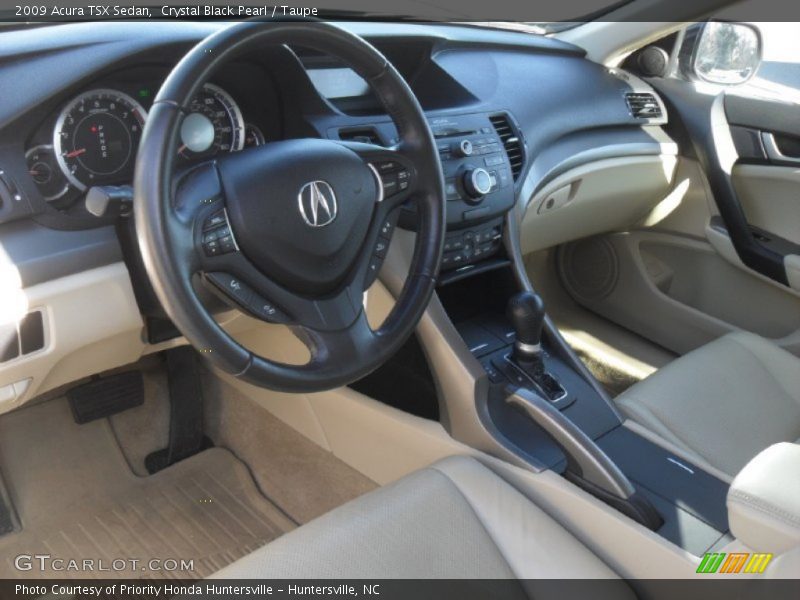 Crystal Black Pearl / Taupe 2009 Acura TSX Sedan