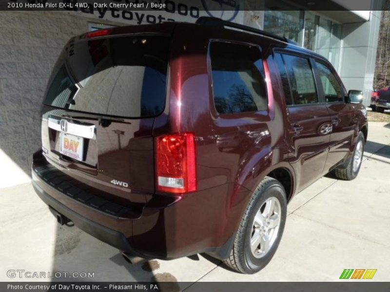 Dark Cherry Pearl / Beige 2010 Honda Pilot EX-L 4WD
