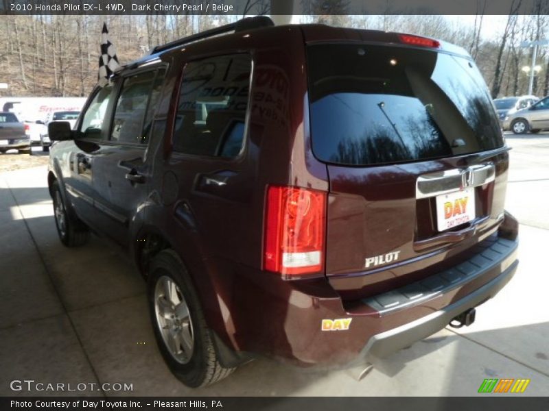 Dark Cherry Pearl / Beige 2010 Honda Pilot EX-L 4WD