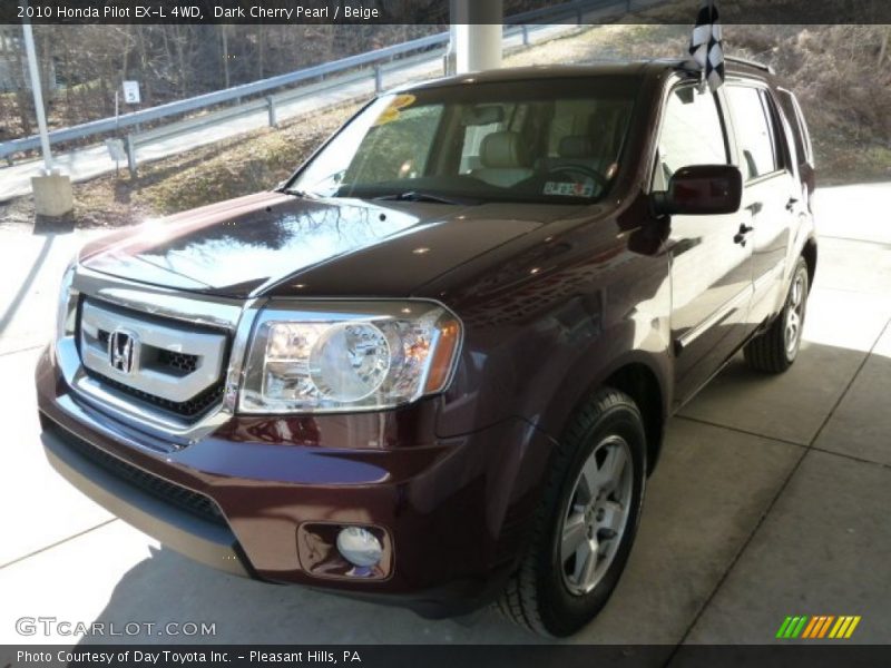Dark Cherry Pearl / Beige 2010 Honda Pilot EX-L 4WD