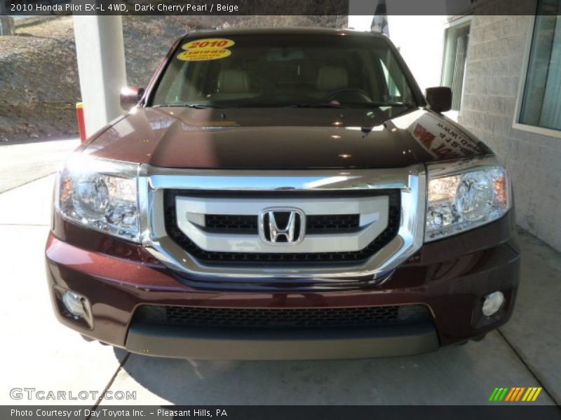 Dark Cherry Pearl / Beige 2010 Honda Pilot EX-L 4WD