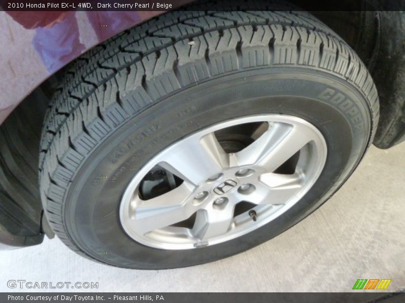 Dark Cherry Pearl / Beige 2010 Honda Pilot EX-L 4WD