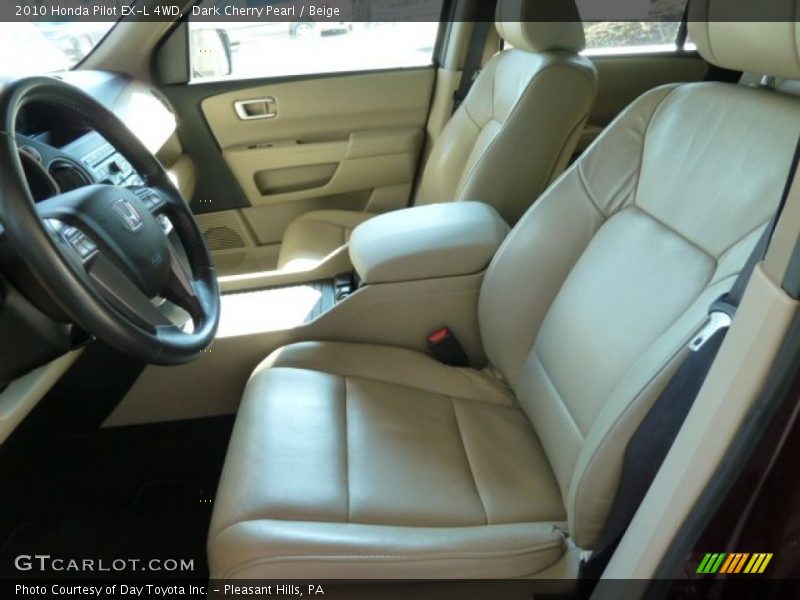 Dark Cherry Pearl / Beige 2010 Honda Pilot EX-L 4WD