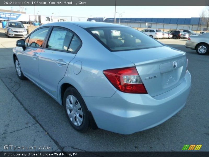 Cool Mist Metallic / Gray 2012 Honda Civic LX Sedan