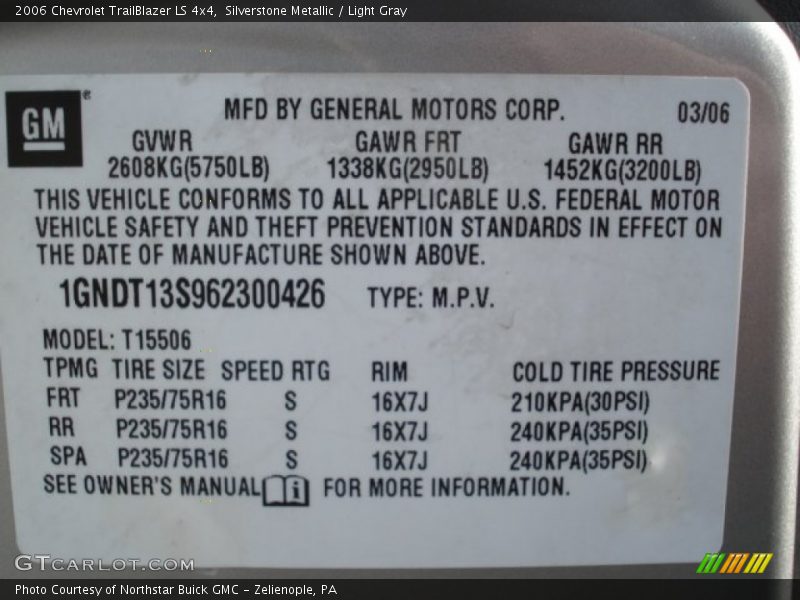 Silverstone Metallic / Light Gray 2006 Chevrolet TrailBlazer LS 4x4