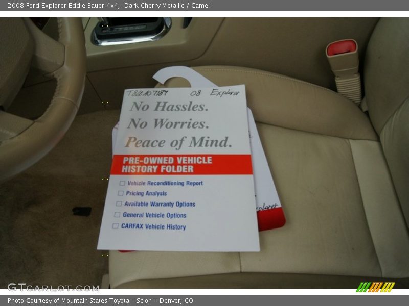 Dark Cherry Metallic / Camel 2008 Ford Explorer Eddie Bauer 4x4