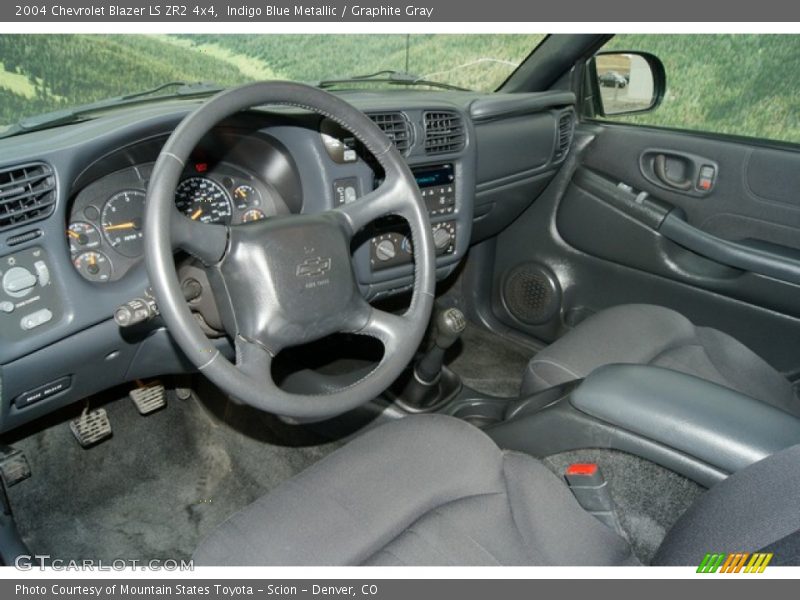 Indigo Blue Metallic / Graphite Gray 2004 Chevrolet Blazer LS ZR2 4x4