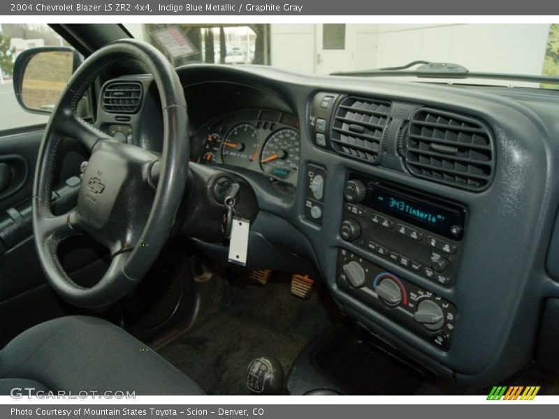 Indigo Blue Metallic / Graphite Gray 2004 Chevrolet Blazer LS ZR2 4x4