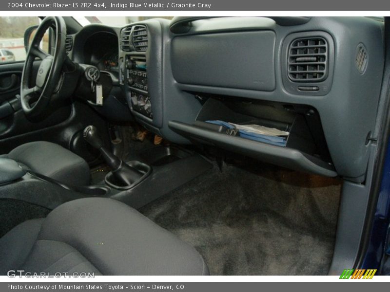 Indigo Blue Metallic / Graphite Gray 2004 Chevrolet Blazer LS ZR2 4x4