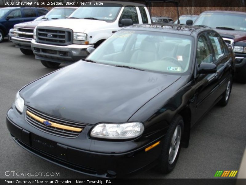 Black / Neutral Beige 2003 Chevrolet Malibu LS Sedan