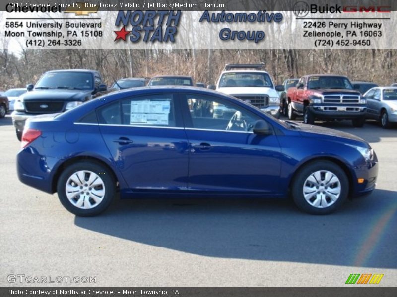 Blue Topaz Metallic / Jet Black/Medium Titanium 2012 Chevrolet Cruze LS