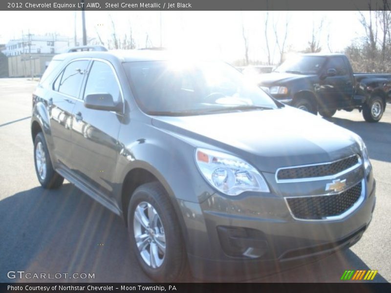 Steel Green Metallic / Jet Black 2012 Chevrolet Equinox LT AWD