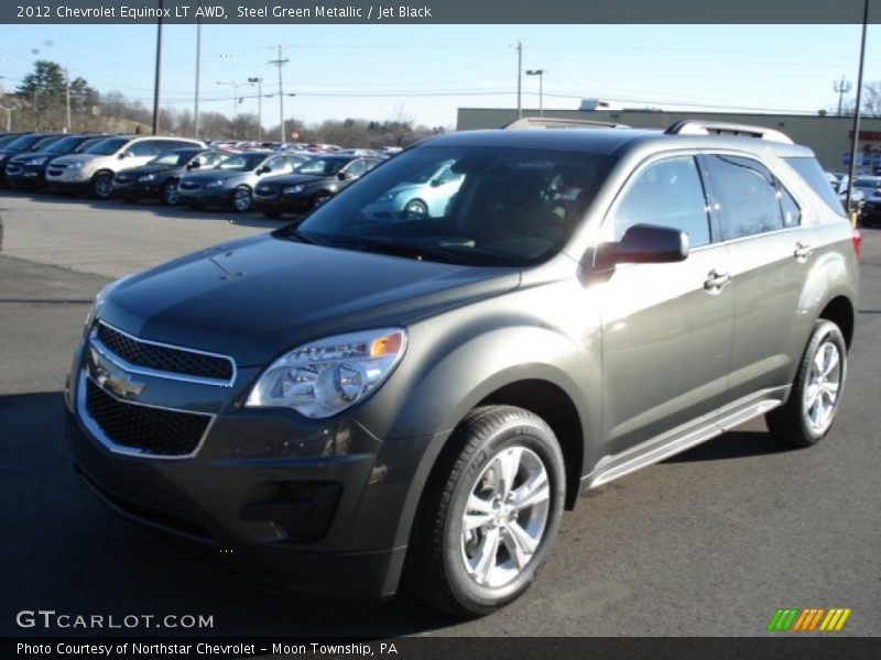 Steel Green Metallic / Jet Black 2012 Chevrolet Equinox LT AWD