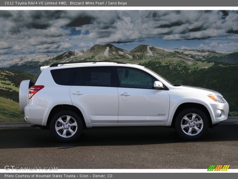 Blizzard White Pearl / Sand Beige 2012 Toyota RAV4 V6 Limited 4WD