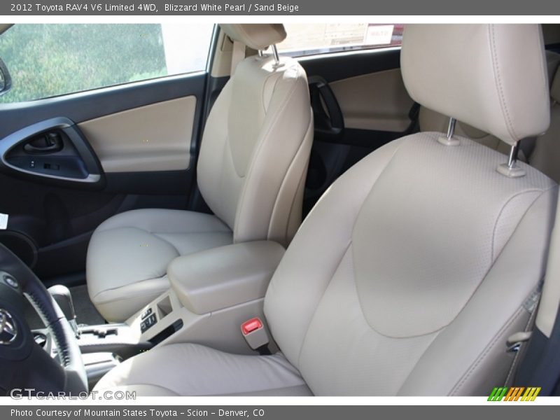 Blizzard White Pearl / Sand Beige 2012 Toyota RAV4 V6 Limited 4WD