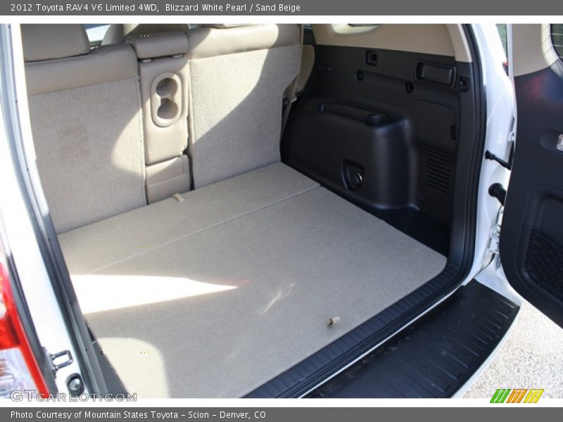Blizzard White Pearl / Sand Beige 2012 Toyota RAV4 V6 Limited 4WD