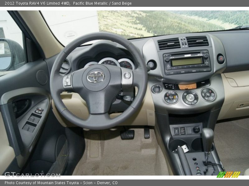 Pacific Blue Metallic / Sand Beige 2012 Toyota RAV4 V6 Limited 4WD