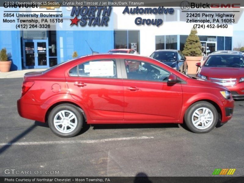 Crystal Red Tintcoat / Jet Black/Dark Titanium 2012 Chevrolet Sonic LS Sedan