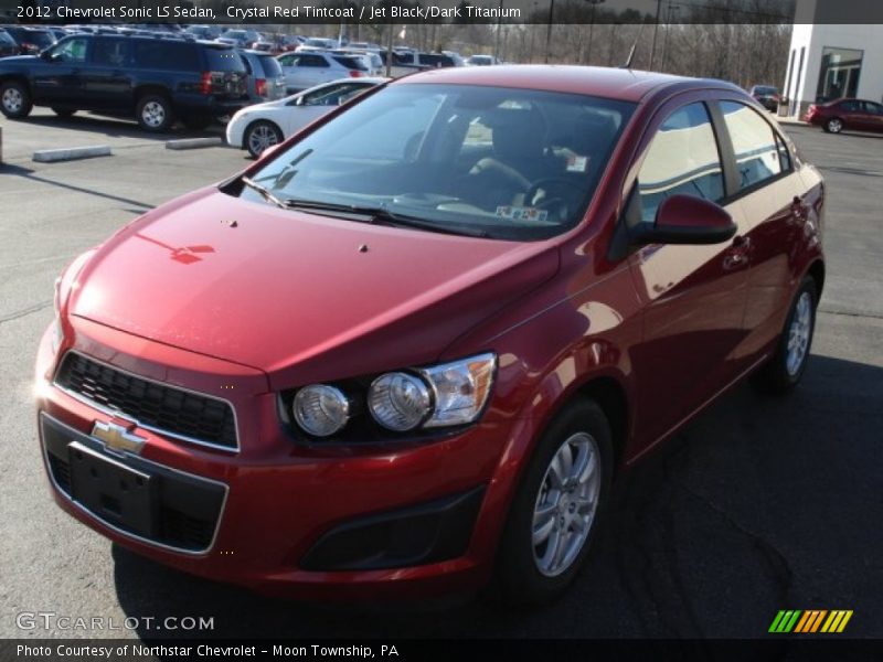 Crystal Red Tintcoat / Jet Black/Dark Titanium 2012 Chevrolet Sonic LS Sedan