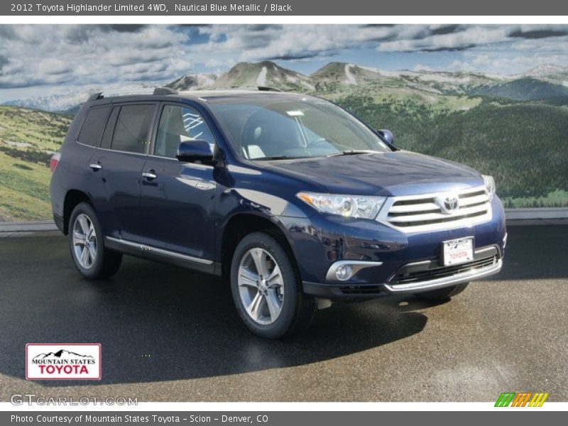 Nautical Blue Metallic / Black 2012 Toyota Highlander Limited 4WD