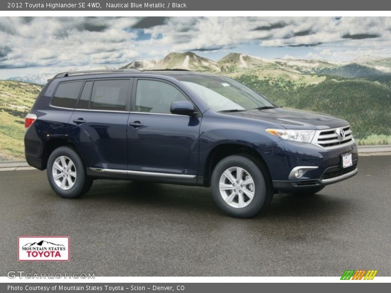 Nautical Blue Metallic / Black 2012 Toyota Highlander SE 4WD