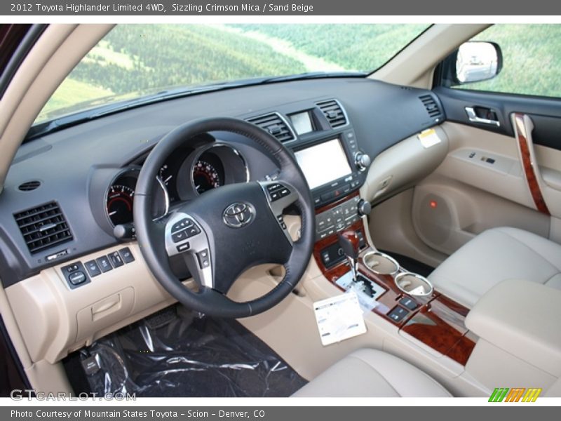Sizzling Crimson Mica / Sand Beige 2012 Toyota Highlander Limited 4WD