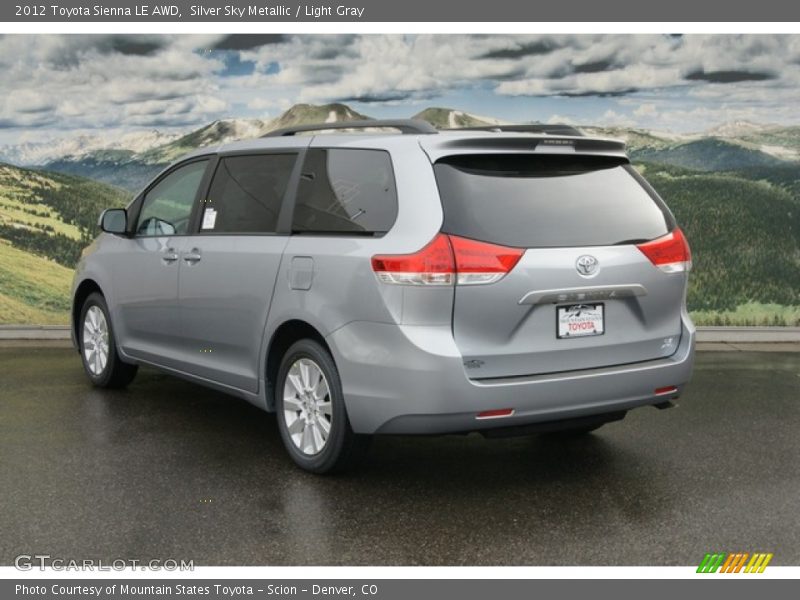 Silver Sky Metallic / Light Gray 2012 Toyota Sienna LE AWD