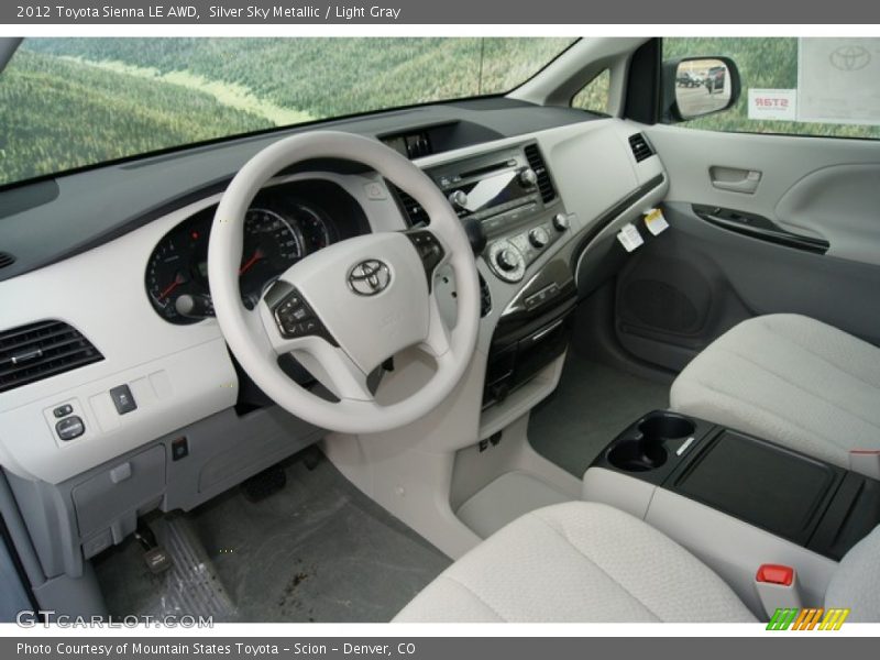 Silver Sky Metallic / Light Gray 2012 Toyota Sienna LE AWD