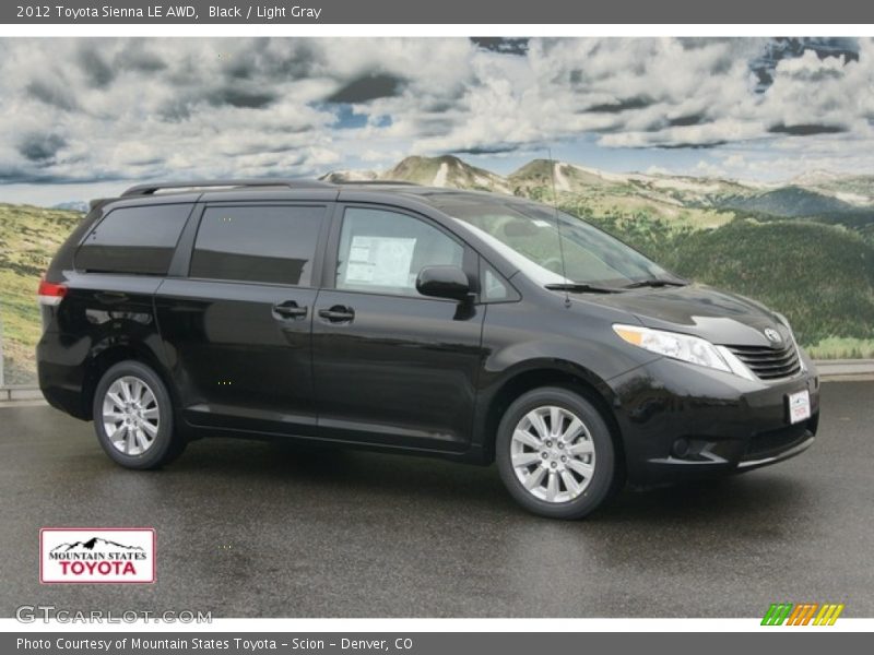 Black / Light Gray 2012 Toyota Sienna LE AWD