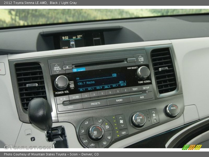 Black / Light Gray 2012 Toyota Sienna LE AWD