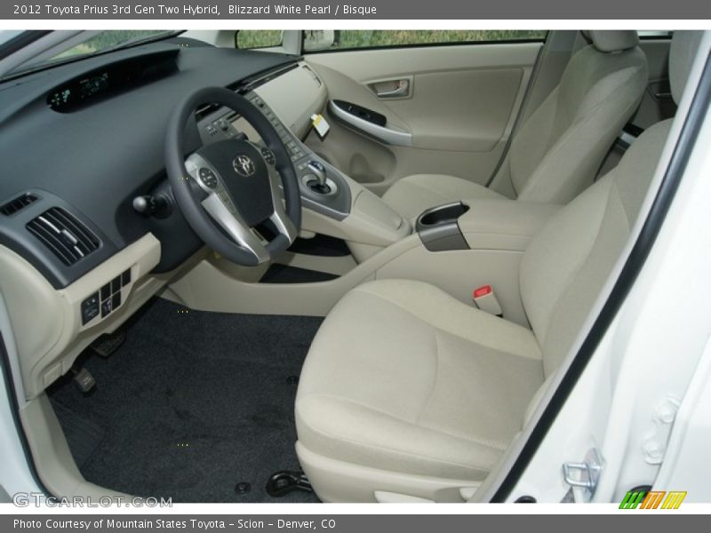 Blizzard White Pearl / Bisque 2012 Toyota Prius 3rd Gen Two Hybrid
