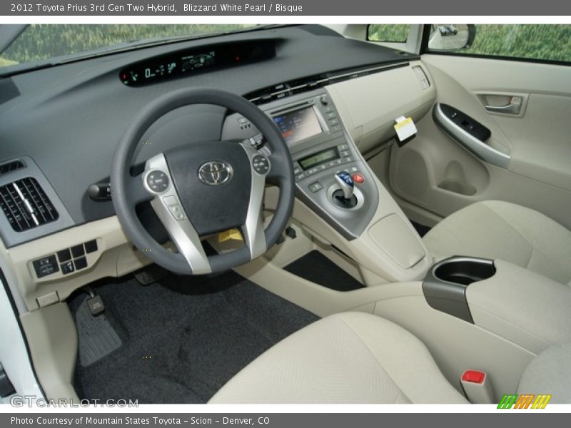 Blizzard White Pearl / Bisque 2012 Toyota Prius 3rd Gen Two Hybrid