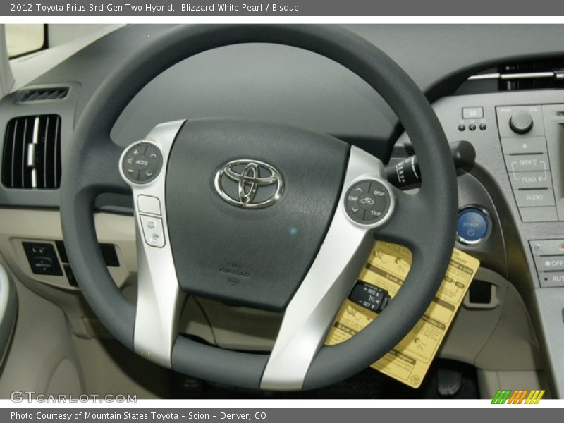 Blizzard White Pearl / Bisque 2012 Toyota Prius 3rd Gen Two Hybrid