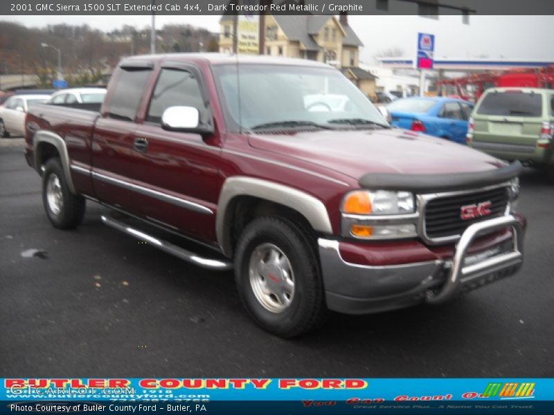 Dark Toreador Red Metallic / Graphite 2001 GMC Sierra 1500 SLT Extended Cab 4x4