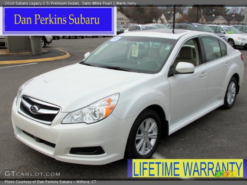Satin White Pearl / Warm Ivory 2010 Subaru Legacy 2.5i Premium Sedan