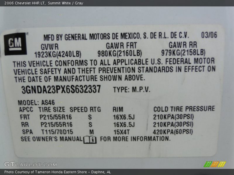 Summit White / Gray 2006 Chevrolet HHR LT