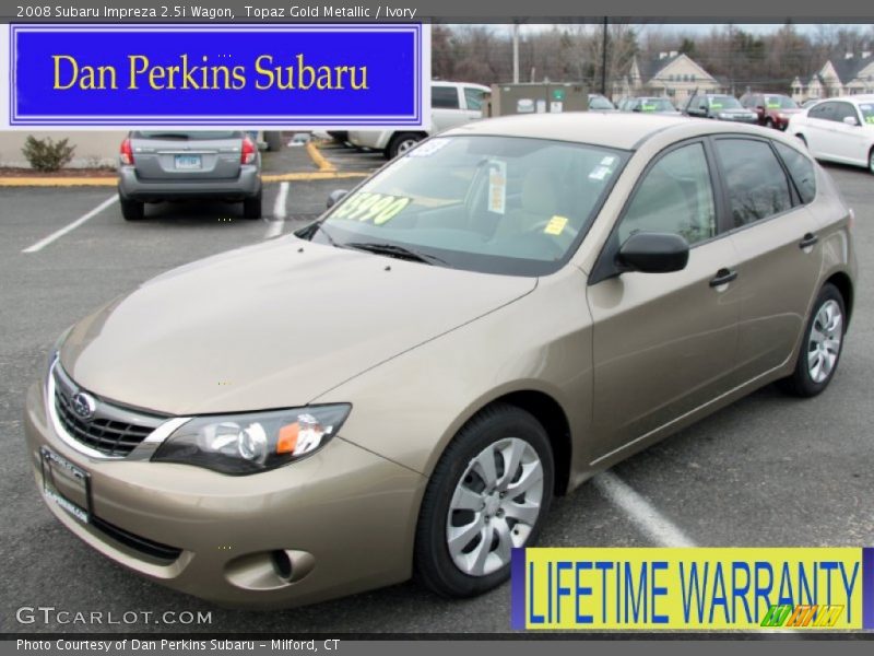 Topaz Gold Metallic / Ivory 2008 Subaru Impreza 2.5i Wagon