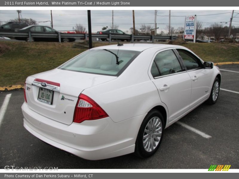 White Platinum Tri-Coat / Medium Light Stone 2011 Ford Fusion Hybrid