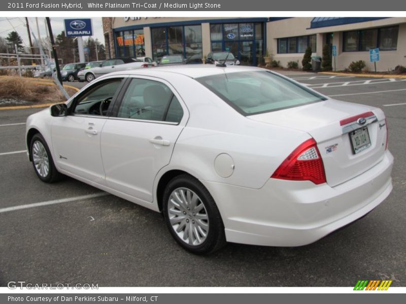 White Platinum Tri-Coat / Medium Light Stone 2011 Ford Fusion Hybrid