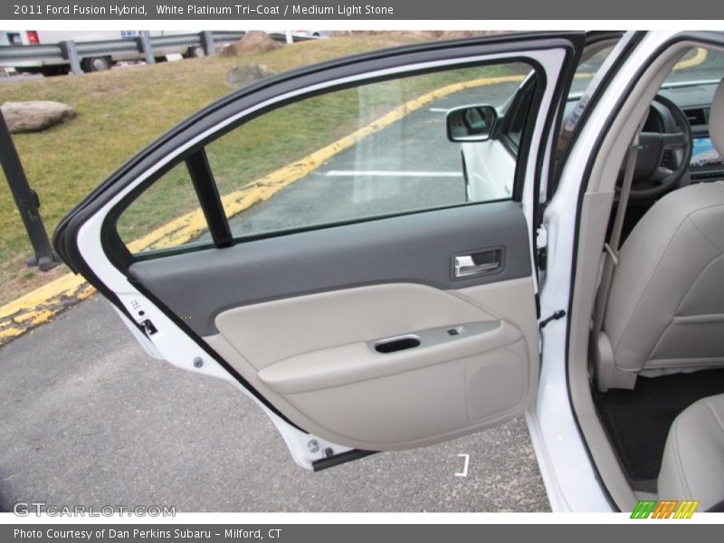 White Platinum Tri-Coat / Medium Light Stone 2011 Ford Fusion Hybrid