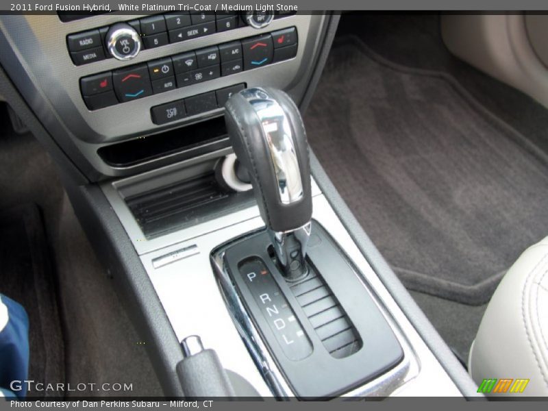 White Platinum Tri-Coat / Medium Light Stone 2011 Ford Fusion Hybrid