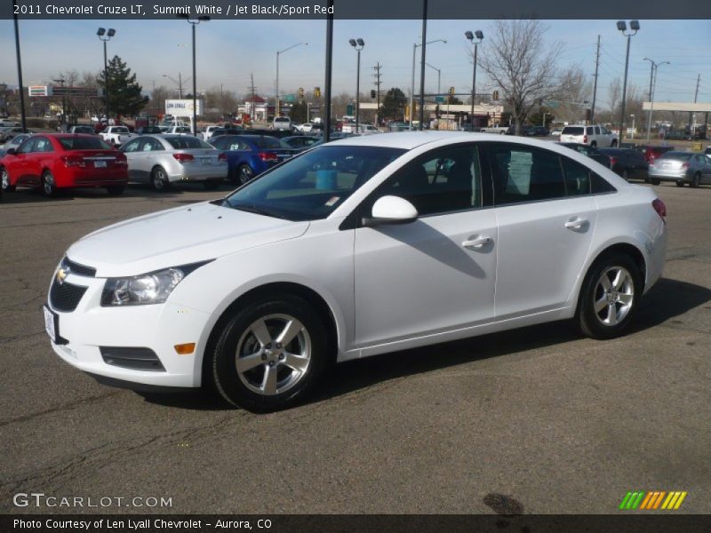 Summit White / Jet Black/Sport Red 2011 Chevrolet Cruze LT