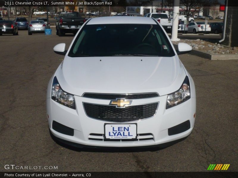 Summit White / Jet Black/Sport Red 2011 Chevrolet Cruze LT