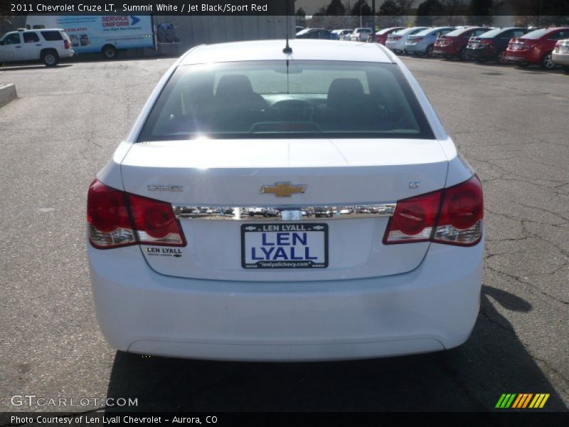 Summit White / Jet Black/Sport Red 2011 Chevrolet Cruze LT