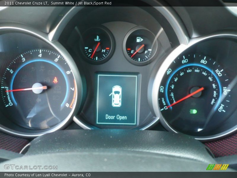 Summit White / Jet Black/Sport Red 2011 Chevrolet Cruze LT