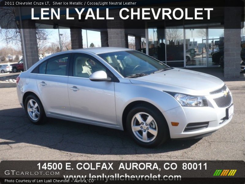 Silver Ice Metallic / Cocoa/Light Neutral Leather 2011 Chevrolet Cruze LT
