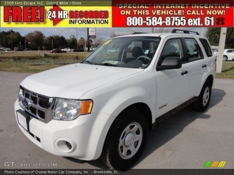 Oxford White / Stone 2008 Ford Escape XLS
