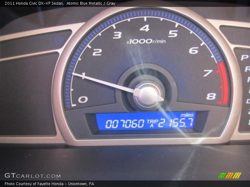 Atomic Blue Metallic / Gray 2011 Honda Civic DX-VP Sedan