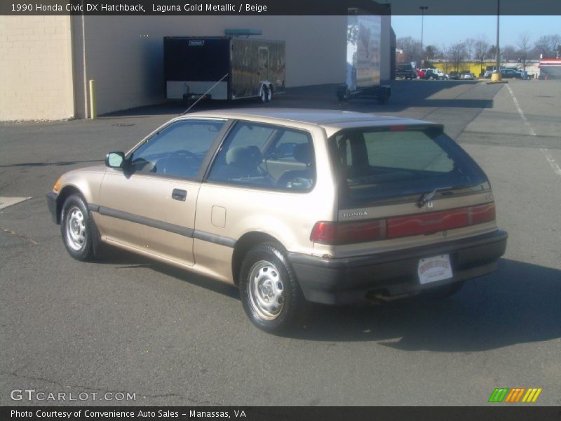 Laguna Gold Metallic / Beige 1990 Honda Civic DX Hatchback
